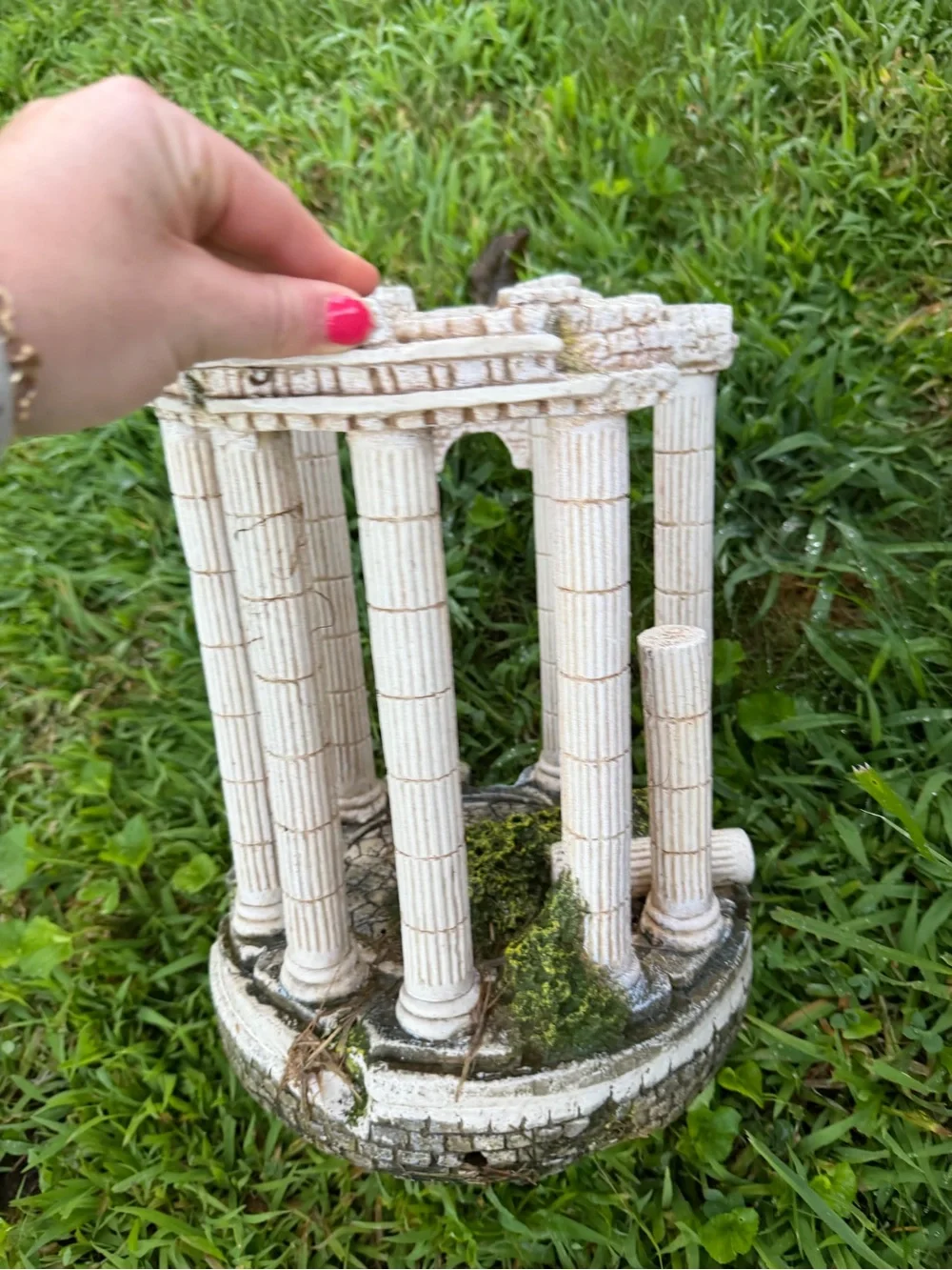 Decorative White Roman Column Garden Statue - Home Art